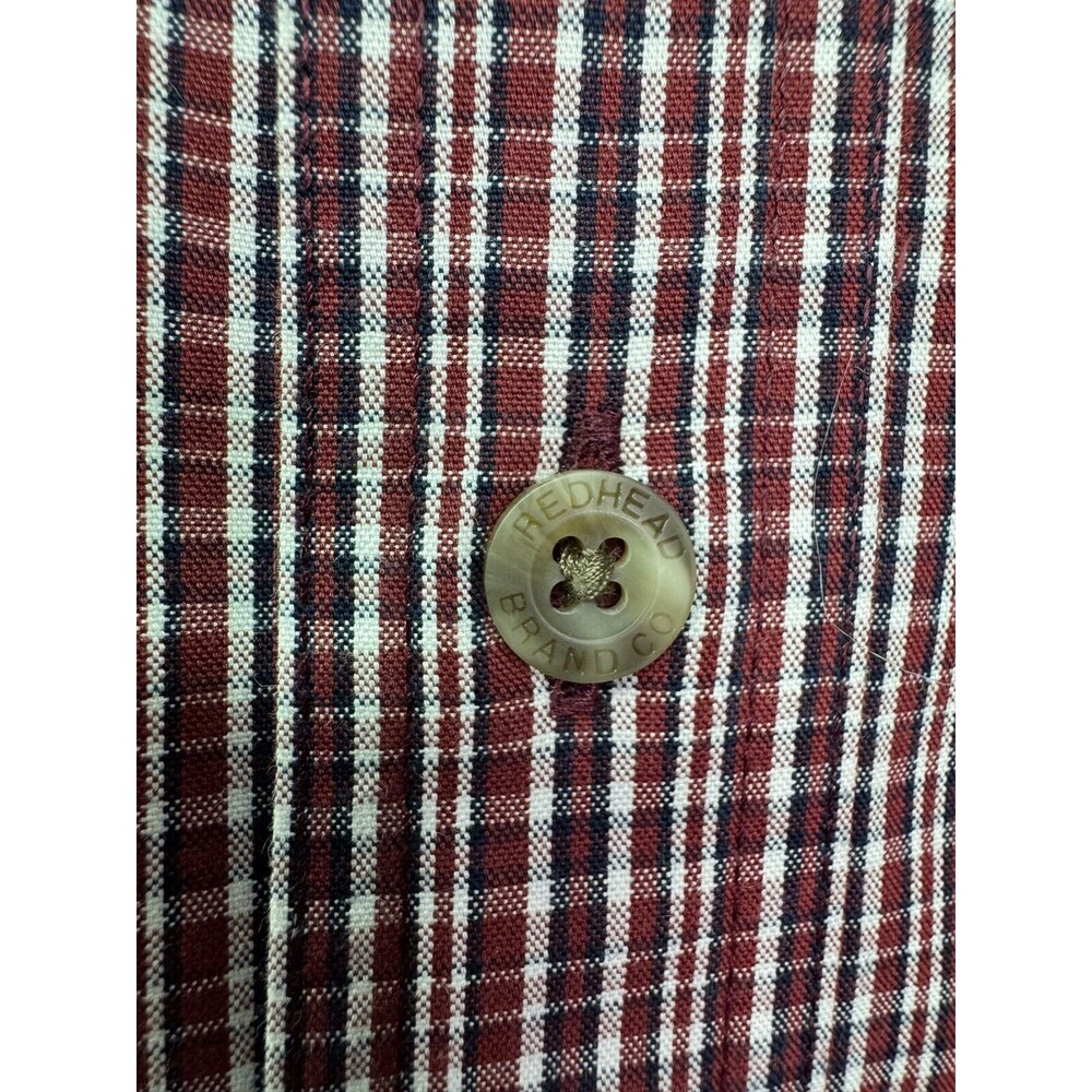 Red Head Men's Red Plaid Long Sleeve Button Down Shirt Size XL - Picture 3 of 6